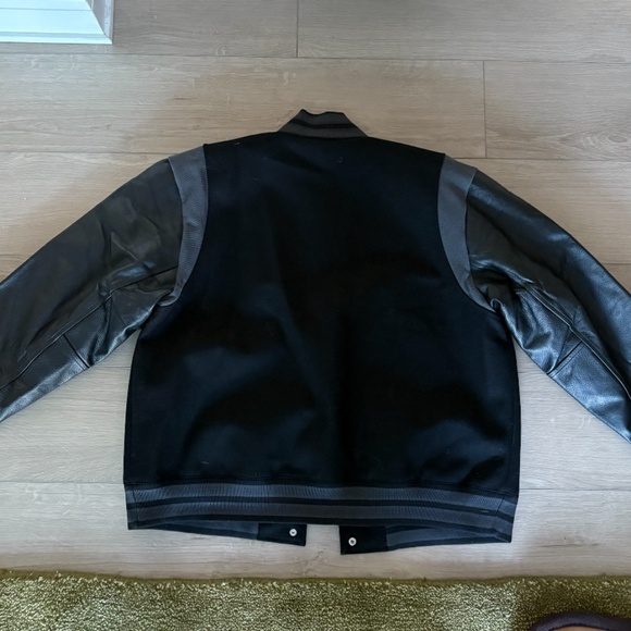 Nike Oversized Wool Destroyer Leather Varsity Jacket Black Small - Picture 4 of 6